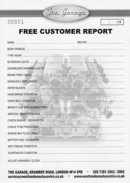 Example Car Health Check
